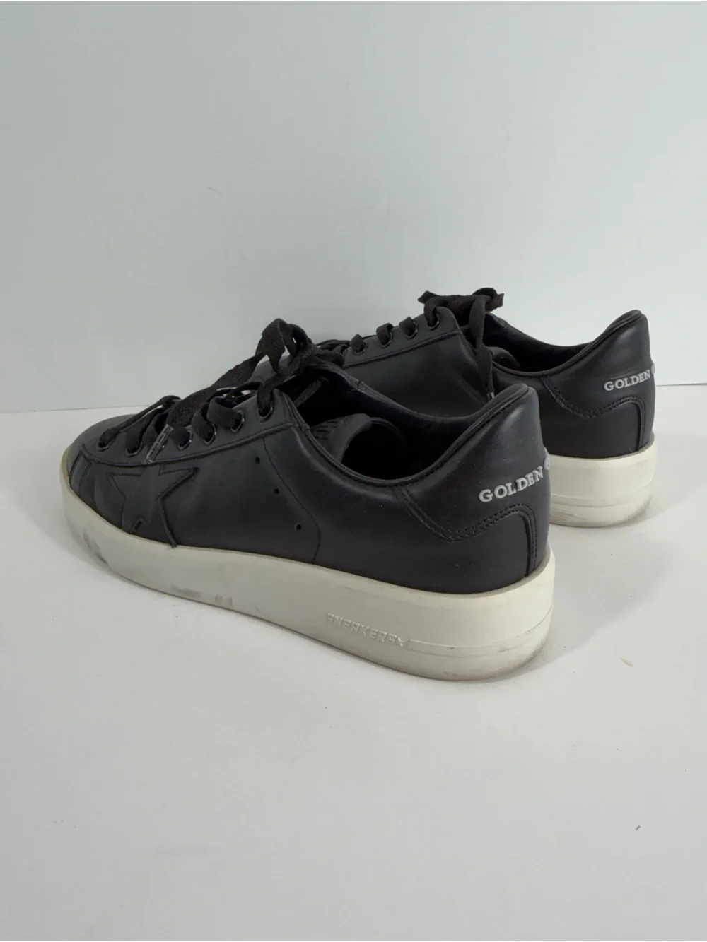 Golden Goose Pure Star Black Leather Low Top Sneakers Women’s EU 37 US 7